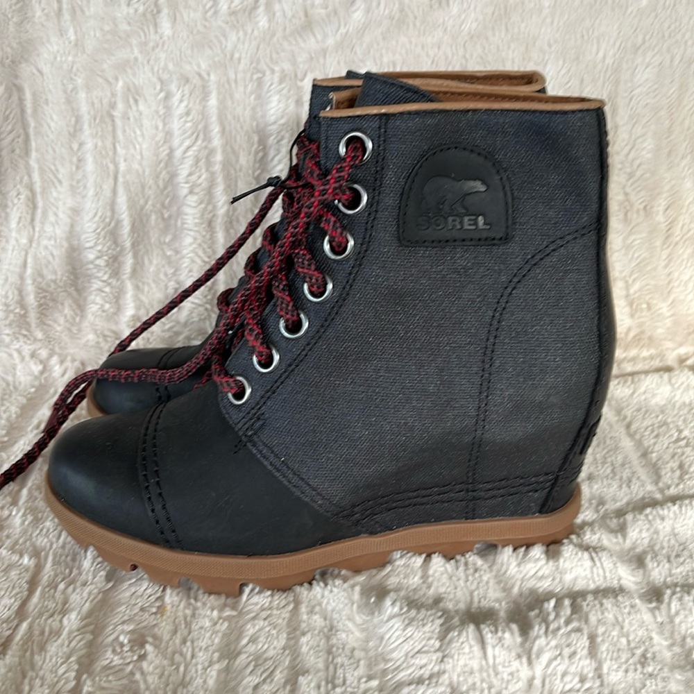Sorel PDX Lace Wedge Lexie Wedge quarry black waterproof women’s size 7.5